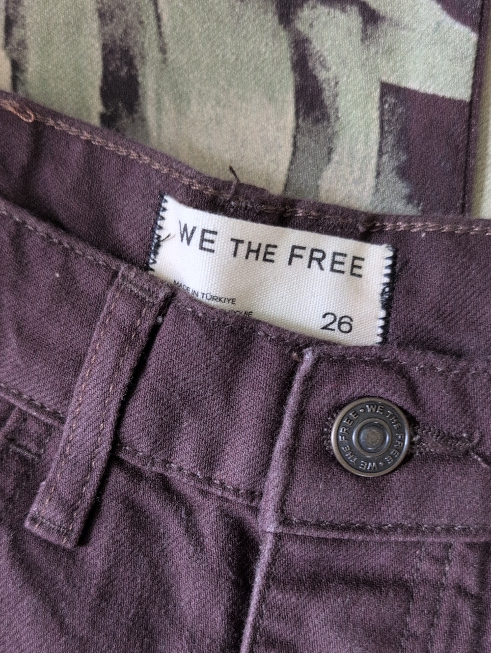 We The Free Good Luck Brown Floral Barrel Jeans *NWOT *Size 26 - Picture 4 of 4